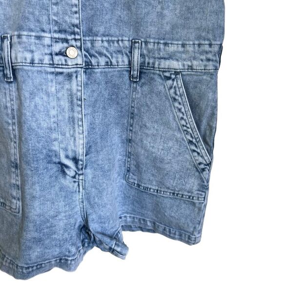 Gap Acid Wash Puff Sleeve Denim Romper - Picture 5 of 10